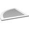 Ekena Millwork Quarter Round Top Left Surface Mount PVC Gable Vent w/ 3-1/2"W x 1"P Standard Frame, 34"W x 38"H GVPQL34X3801SF - alternate 2